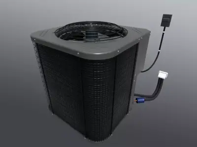 Air conditioning condenser unit Low-poly 3D model