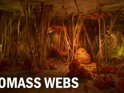 Biomass webs Low-poly 3D model