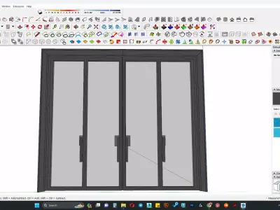Modern glass door 3d model 3D model