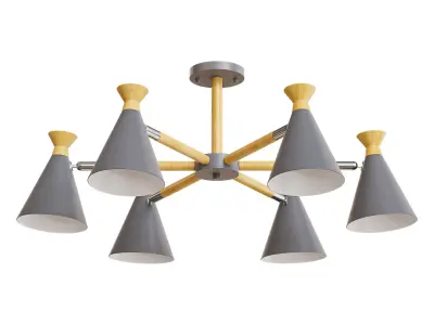 OLA Chandelier 6 lamps Low-poly 3D model