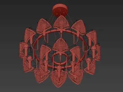 FUMAT chandelier in gold and crystal 3D model