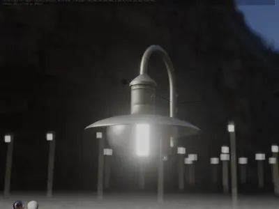 Street Light -7- Basic Version -For Walls-  Low-poly 3D model