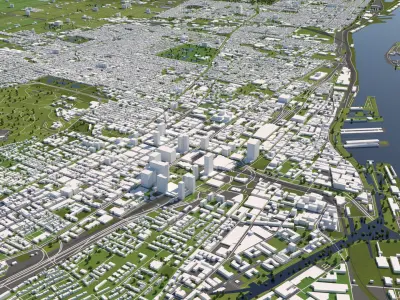 Montreal Canada 50x50km 3D City Map 3D model