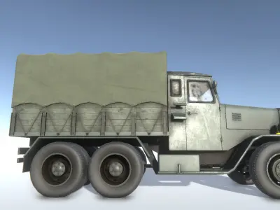 Old Military Trucks Set Low-poly 3D model