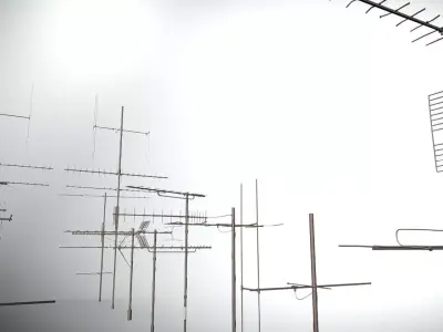 TV antenna x31 Rust and clean Low-poly 3D model