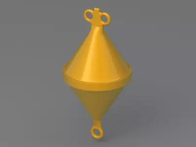 Sea Buoy 01 Orange 3D model