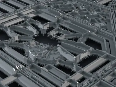 Sci-Fi Manhattan Streets 3D model