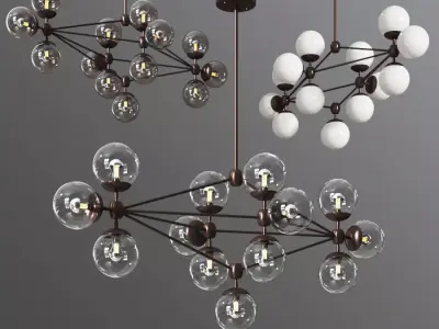 Modo Chandelier Diamond 13 Globes rollandhill 3D model