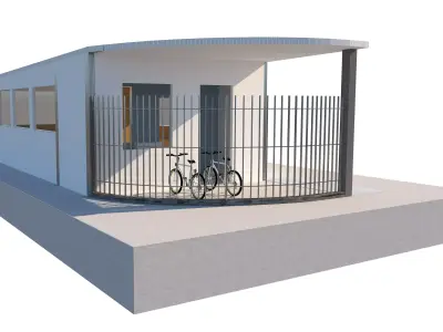 Modern security booth 3D model