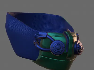 Gas mask helmet 3d model scifi Low-poly  Low-poly 3D model