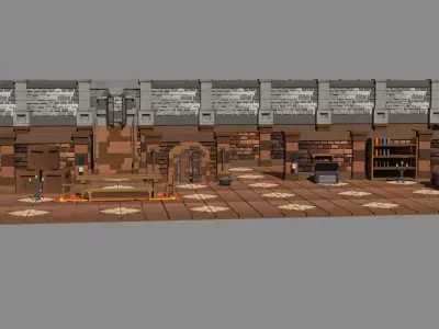 Dungeon Modular Assets Low-poly 3D model