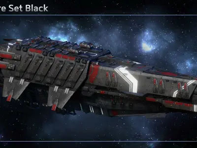 Spaceship Progenitor Battleship Low-poly 3D model