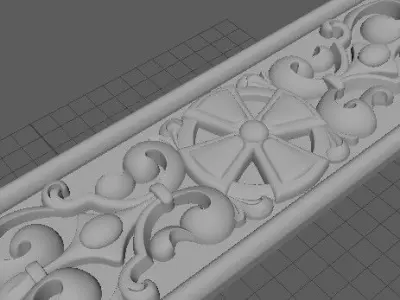carved baguette 3D model 13