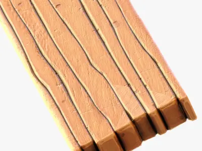 Cartoon Wood Planks 3D model