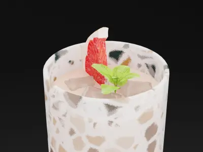 Grapefruit Cocktail Low-poly 3D model
