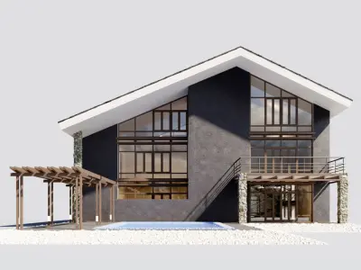 Villa with pool 3D model