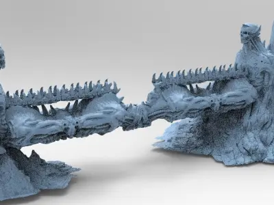 Alien organic Robot statue Mountain 2  3D model