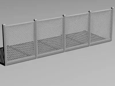 Wooden fence 01 3D model