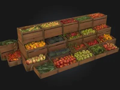 Market Bounty  Harvest Riches in Every Crate 3D model