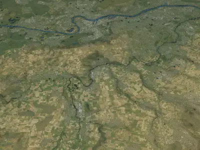 Frankfurt - Topography Terrain Low-poly 3D model