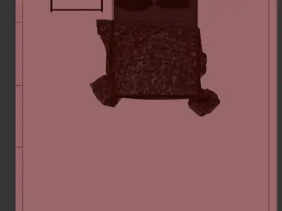 Bed and bed sheets model 3D model