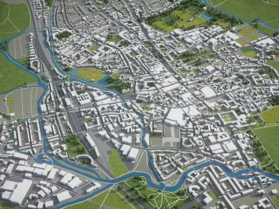 Oxford - 3D City Model Low-poly 3D model