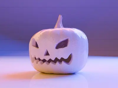 Halloween Pumpkin Low-poly 3D model 9