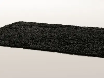 Rectangle fur rug  3 colors 3D model