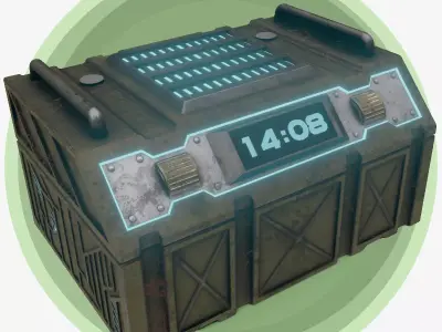 Sci-fi Chest - rigged animated - game ready Low-poly 3D model