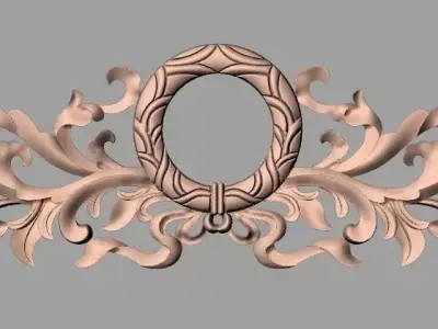 European style flower 3D relief STL Model for cnc engraving E089 3D model