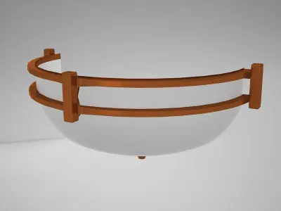 lamp08 flush mount light fixture Low-poly 3D model