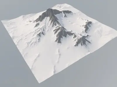 Snowy Mountain Low-poly 3D model