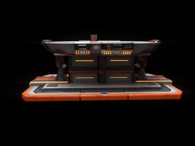 Sci-Fi Command Table - Game Ready Low-poly 3D model