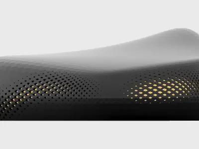 Organic architectural building with parametric openings Low-poly 3D model