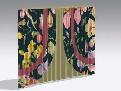 Curtain Low-poly 3D model 93