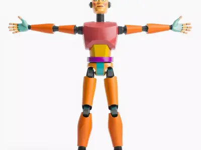 Colorful Robot model pack Low-poly 3D model
