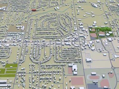 Warner Robins Georgia USA 30km Low-poly 3D model