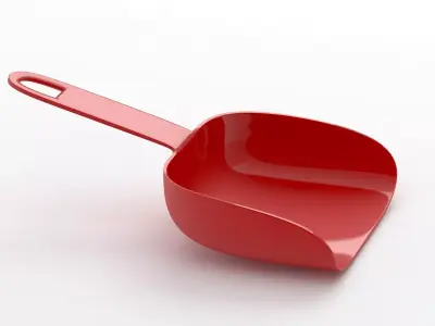 Red plastic dustpan 3D model