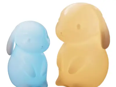 Cute night light bunny 3D model