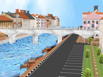 Low Poly Gaming Structures Kit 3D Model 2025 Low-poly 3D model