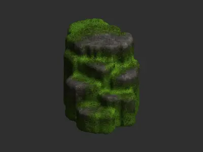 Cave Platform 1 - Moss 2 Low-poly 3D model
