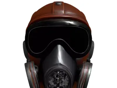 Vintage Leather Gas Mask Helmet Low-poly 3D model