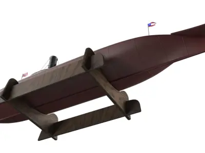  Confederate Navy Ship CSS Virginia on Stand 