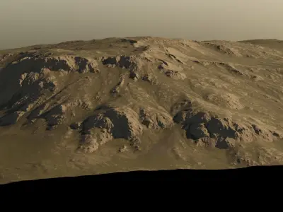 Eroded desert rocky mountain 3D model