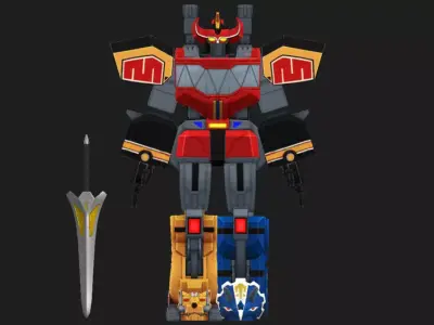 Dino Megazord 98 Low-poly 3D model