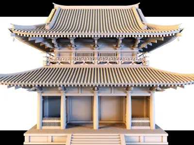 4 Traditioanl Japanese Buildings- 3d Model 3D model