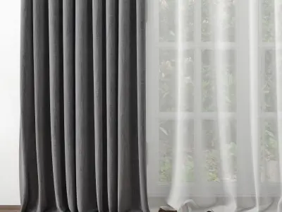 Curtain blackout curtains 3D model