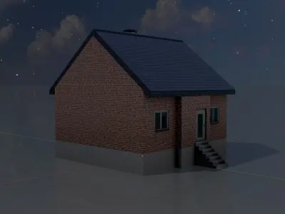 Modern single-family house version 4 R Low-poly 3D model