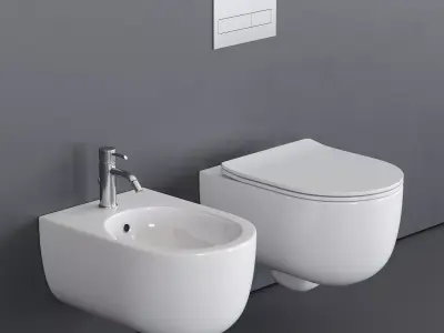 Olympia Ceramica Milady Wall-Hung WC Low-poly 3D model