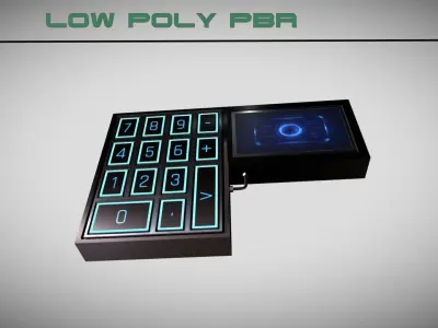 Sci-fi Security Keypad Low-poly 3D model